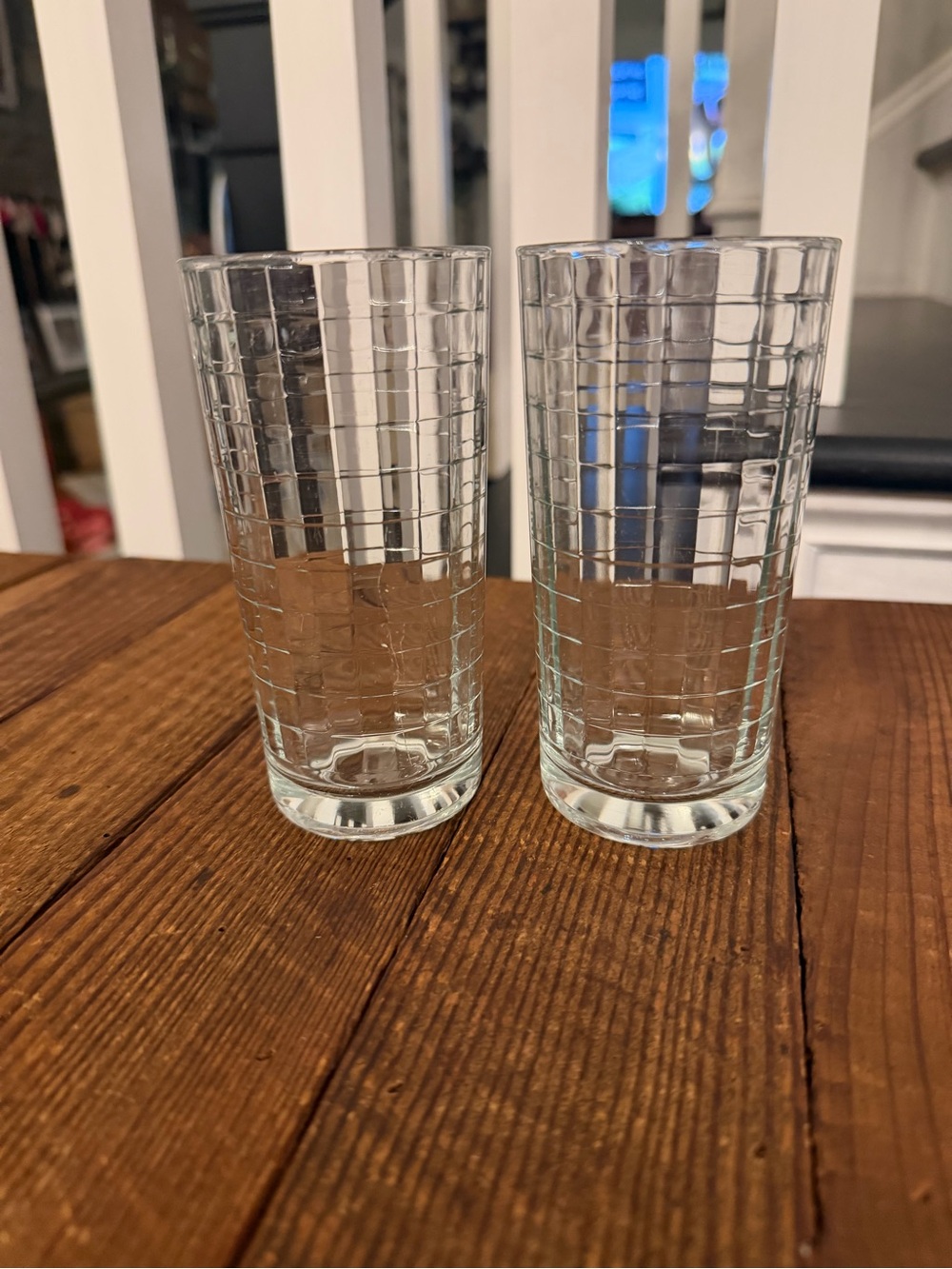 Pair of Pasabahce Block Optic glasses